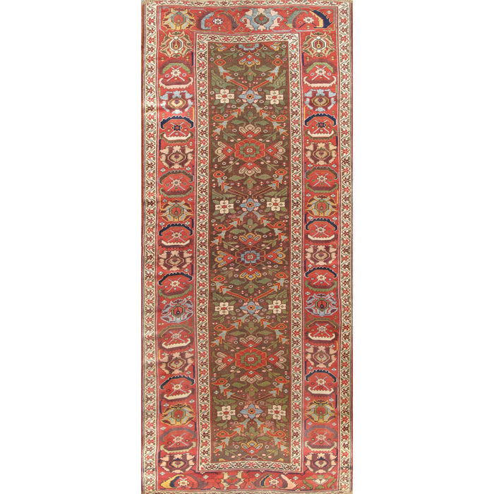Pasargad Home Azerbaijan Collection Hand-Knotted Lamb's Wool Area Rug- 4' 2" X 9' 5", Brown 12502