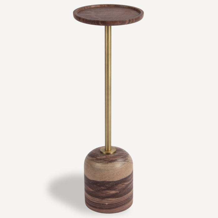 Union Home Cera Marble Drink Table - Badli Red LVR01028