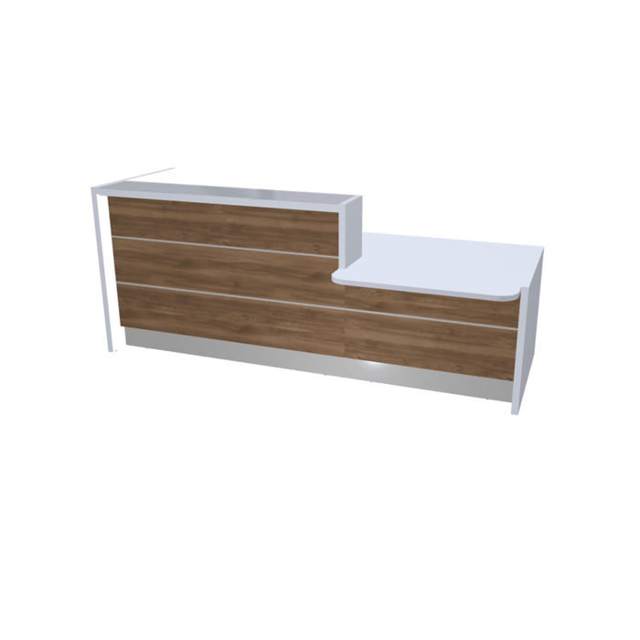 MDD Valde Modern Modular Reception Desk - Straight Low 104.9" x 43.8" LAV21L