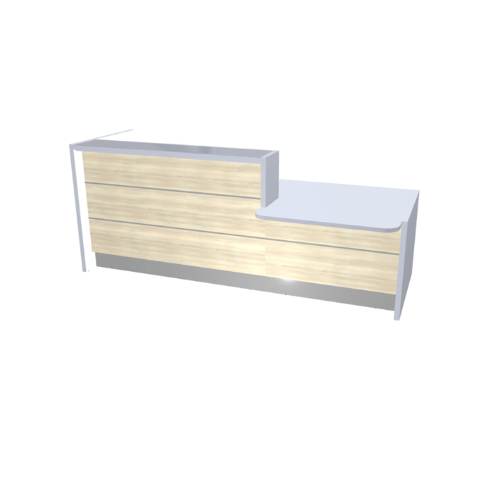 MDD Valde Modern Modular Reception Desk - Straight Low 104.9" x 43.8" LAV21L