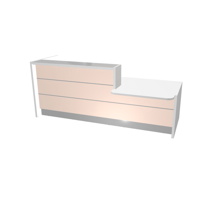 MDD Valde Modern Modular Reception Desk - Straight Low 104.9" x 43.8" LAV21L