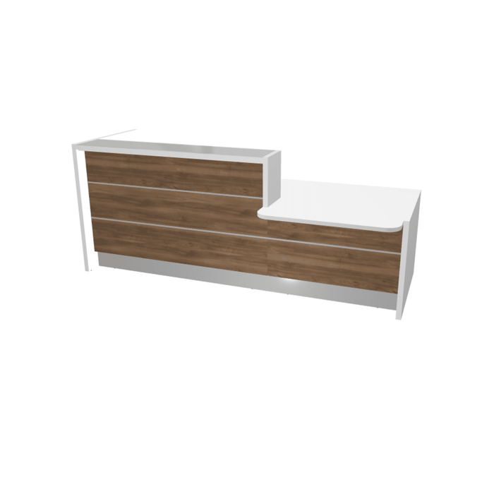 MDD Valde Modern Modular Reception Desk - Straight Low 104.9" x 43.8" LAV21L