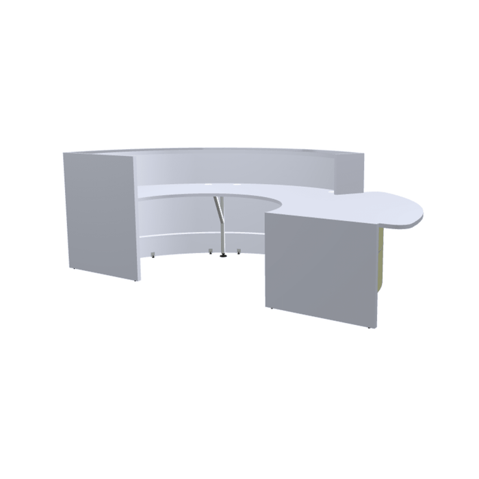 MDD Valde Modern Modular Reception Desk - Curved Low 132.5" x 64.1" LAV08L