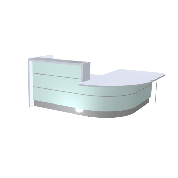 MDD Valde Modern Modular Reception Desk - Curved Low 96.1" x 84.5" LAV111L