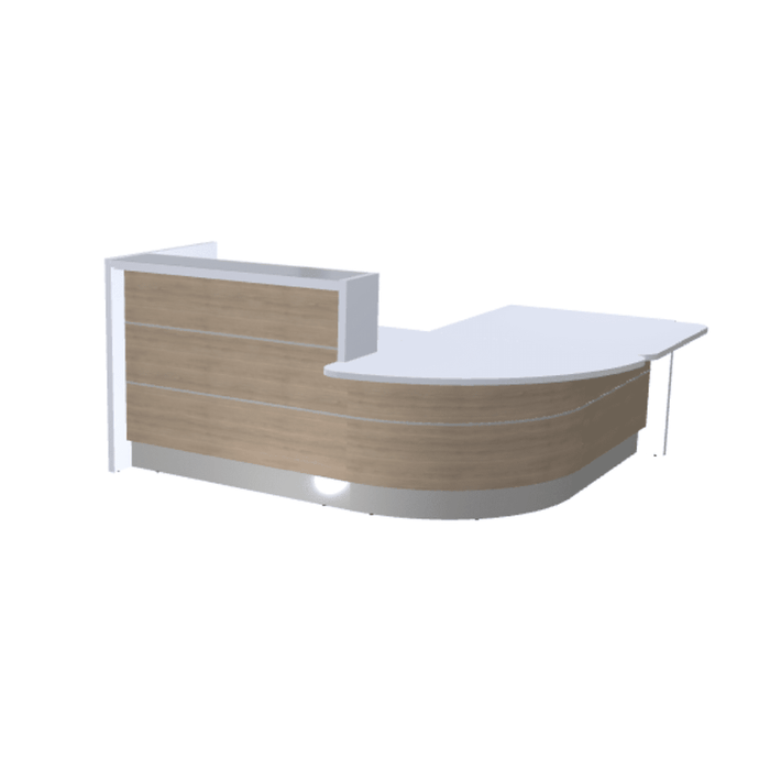 MDD Valde Modern Modular Reception Desk - Curved Low 96.1" x 84.5" LAV111L