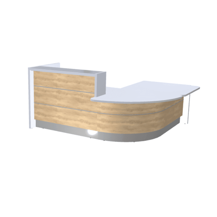 MDD Valde Modern Modular Reception Desk - Curved Low 96.1" x 84.5" LAV111L