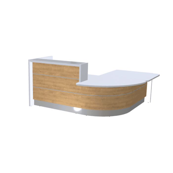 MDD Valde Modern Modular Reception Desk - Curved Low 96.1" x 84.5" LAV111L