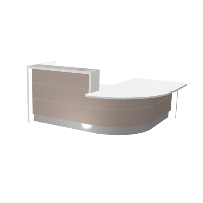 MDD Valde Modern Modular Reception Desk - Curved Low 96.1" x 84.5" LAV111L