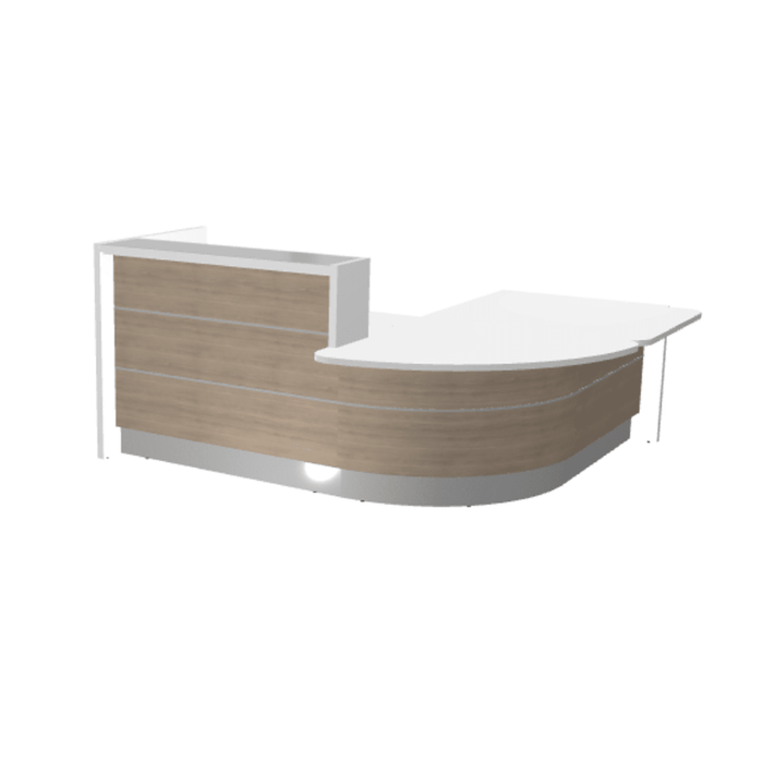 MDD Valde Modern Modular Reception Desk - Curved Low 96.1" x 84.5" LAV111L