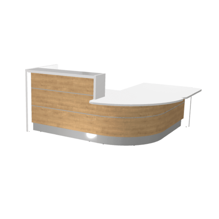 MDD Valde Modern Modular Reception Desk - Curved Low 96.1" x 84.5" LAV111L