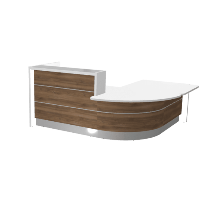 MDD Valde Modern Modular Reception Desk - Curved Low 96.1" x 84.5" LAV111L