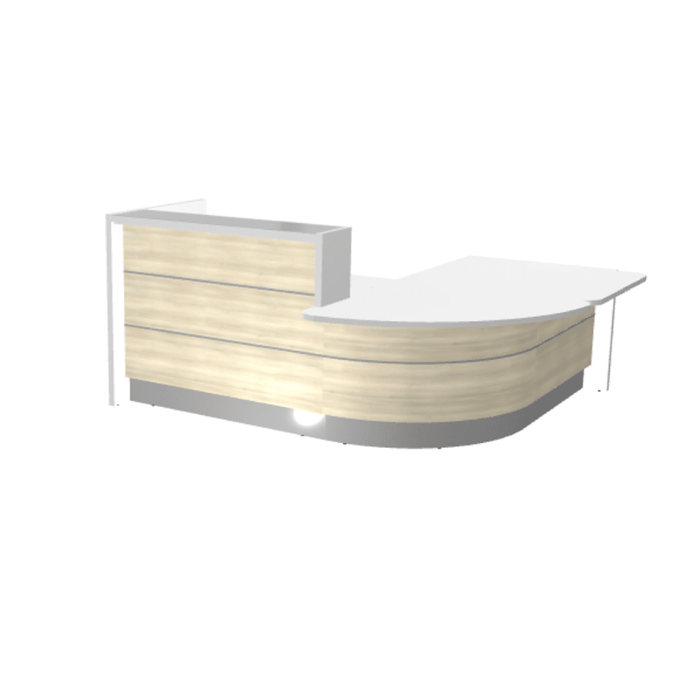 MDD Valde Modern Modular Reception Desk - Curved Low 96.1" x 84.5" LAV111L