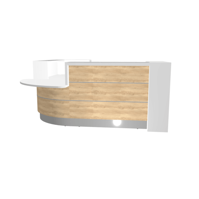 MDD Valde Modern Modular Reception Desk - Curved Low 106.9" x 106.9" LAV116L