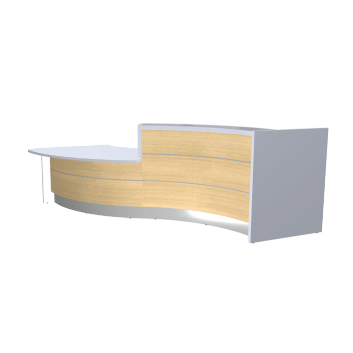 MDD Valde Modern Modular Reception Desk - Curved Low 135.9" x 59.1" LAV33L