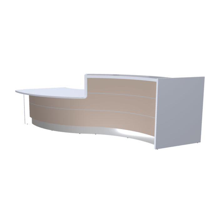 MDD Valde Modern Modular Reception Desk - Curved Low 135.9" x 59.1" LAV33L