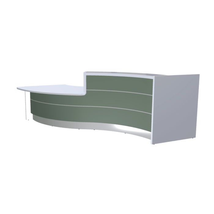 MDD Valde Modern Modular Reception Desk - Curved Low 135.9" x 59.1" LAV33L