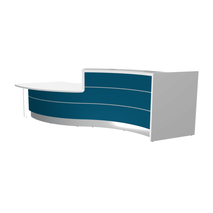 MDD Valde Modern Modular Reception Desk - Curved Low 135.9" x 59.1" LAV33L