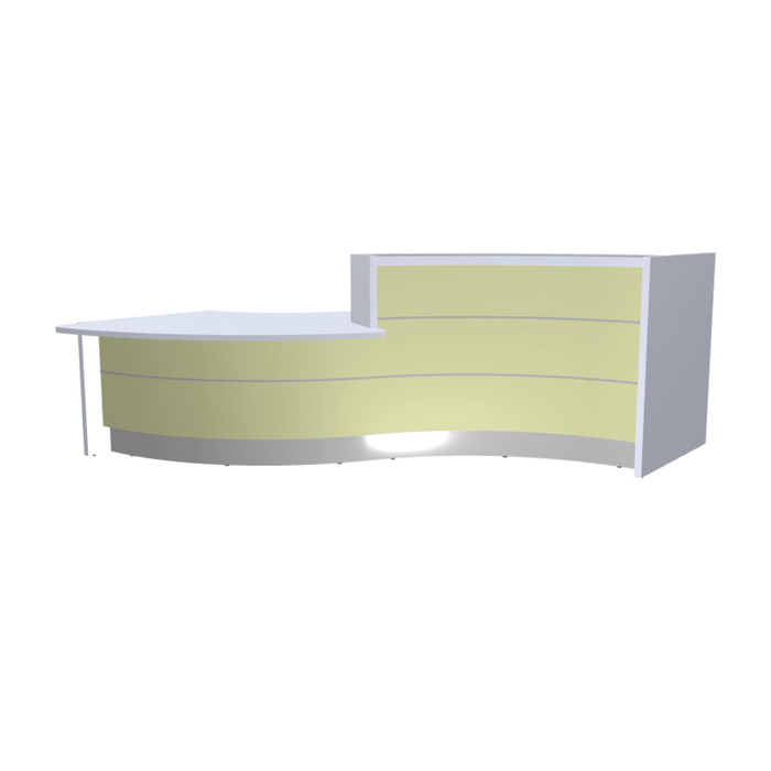 MDD Valde Modern Modular Reception Desk - Curved Low 135.9" x 59.1" LAV33L