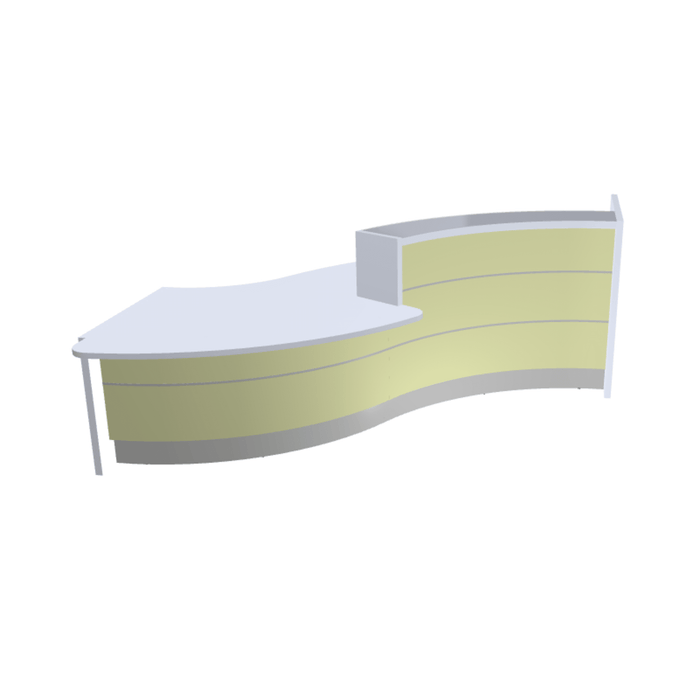 MDD Valde Modern Modular Reception Desk - Curved Low 135.9" x 59.1" LAV33L