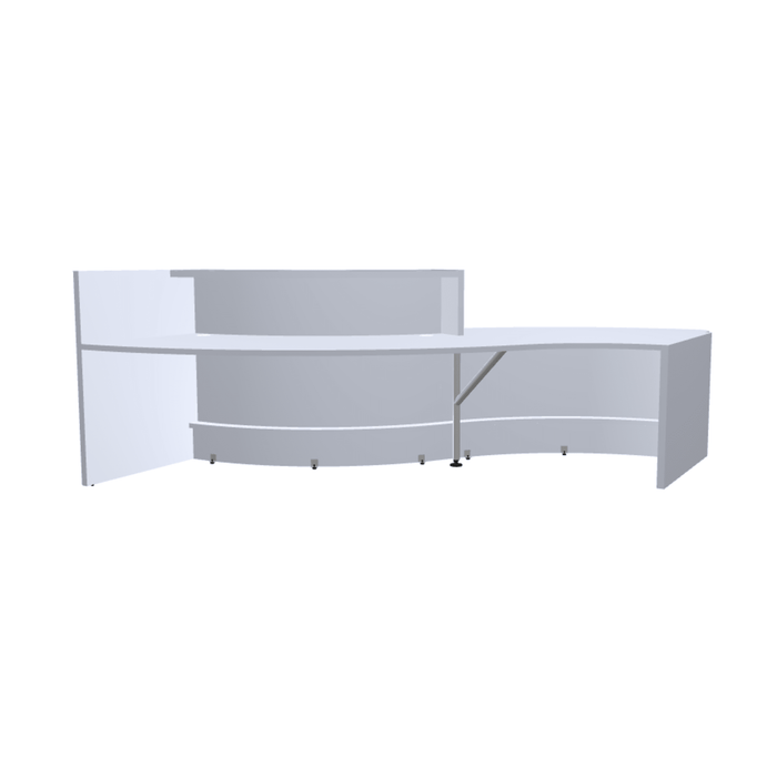 MDD Valde Modern Modular Reception Desk - Curved Low 135.9" x 59.1" LAV33L