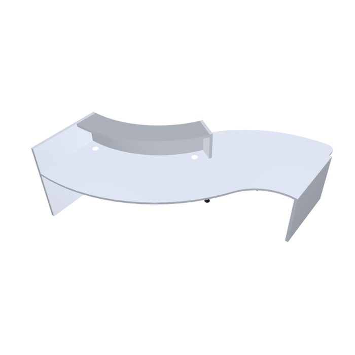 MDD Valde Modern Modular Reception Desk - Curved Low 135.9" x 59.1" LAV33L