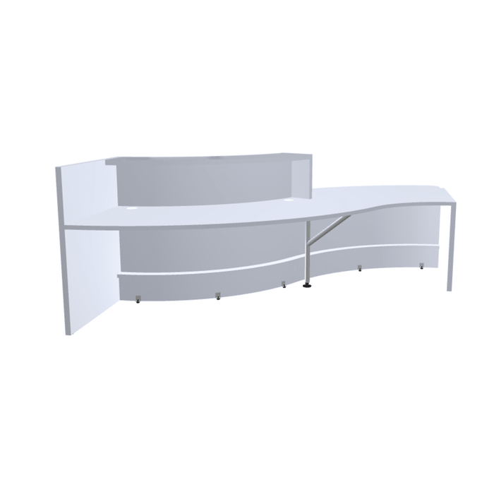 MDD Valde Modern Modular Reception Desk - Curved Low 135.9" x 59.1" LAV33L