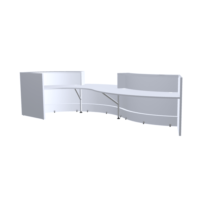 MDD Valde Modern Modular Reception Desk - Curved Low 165.1" x 72.2" LAV35L