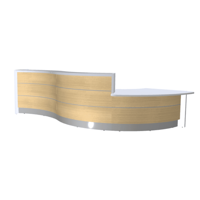 MDD Valde Modern Modular Reception Desk - Curved Low 172.6" x 64.5" LAV38L