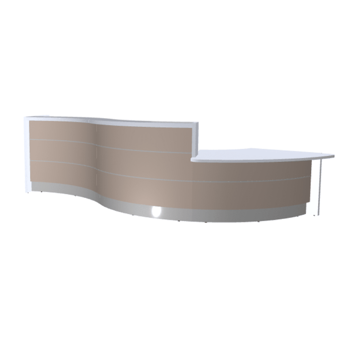 MDD Valde Modern Modular Reception Desk - Curved Low 172.6" x 64.5" LAV38L