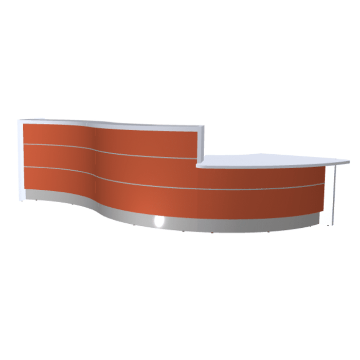 MDD Valde Modern Modular Reception Desk - Curved Low 172.6" x 64.5" LAV38L