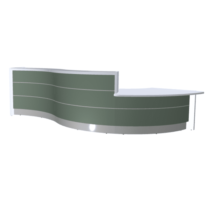 MDD Valde Modern Modular Reception Desk - Curved Low 172.6" x 64.5" LAV38L