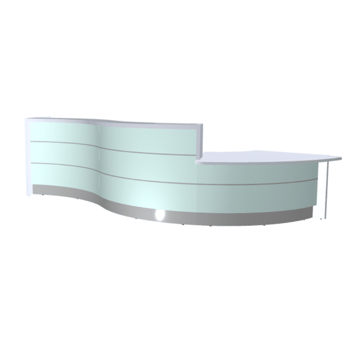 MDD Valde Modern Modular Reception Desk - Curved Low 172.6" x 64.5" LAV38L