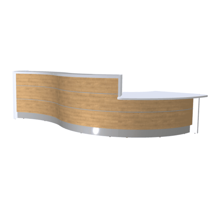 MDD Valde Modern Modular Reception Desk - Curved Low 172.6" x 64.5" LAV38L