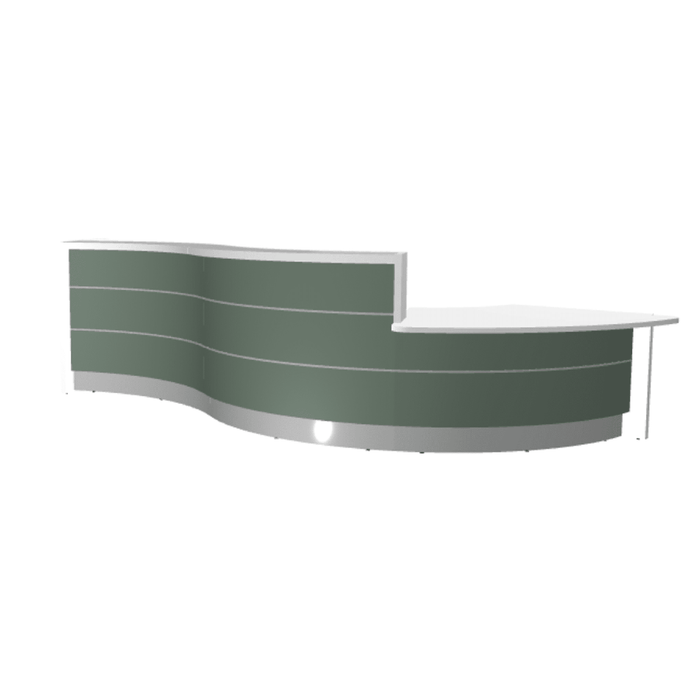 MDD Valde Modern Modular Reception Desk - Curved Low 172.6" x 64.5" LAV38L