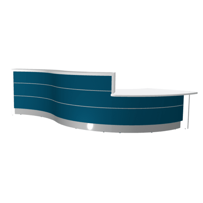 MDD Valde Modern Modular Reception Desk - Curved Low 172.6" x 64.5" LAV38L