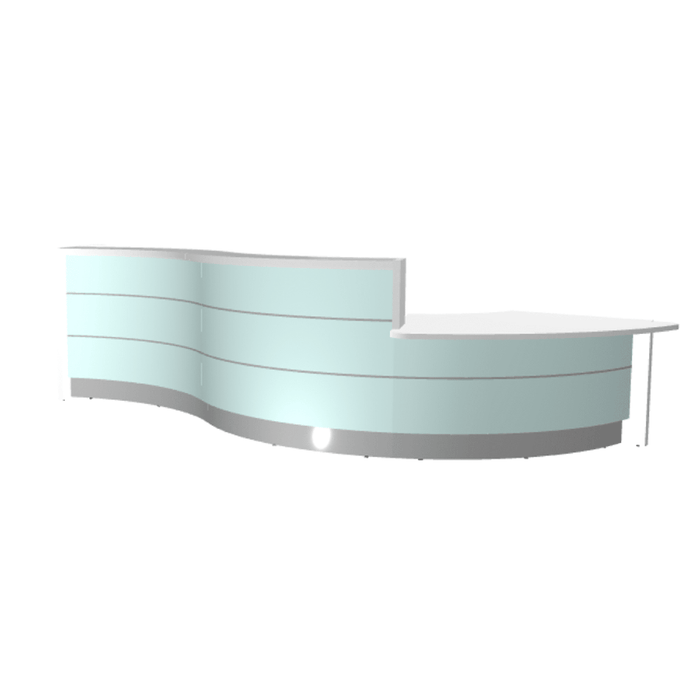 MDD Valde Modern Modular Reception Desk - Curved Low 172.6" x 64.5" LAV38L