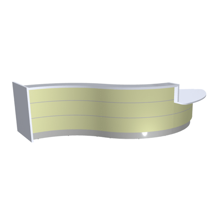 MDD Valde Modern Modular Reception Desk - Curved Low 172.6" x 64.5" LAV38L