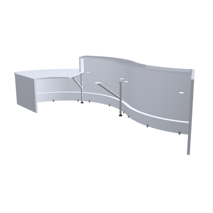 MDD Valde Modern Modular Reception Desk - Curved Low 172.6" x 64.5" LAV38L