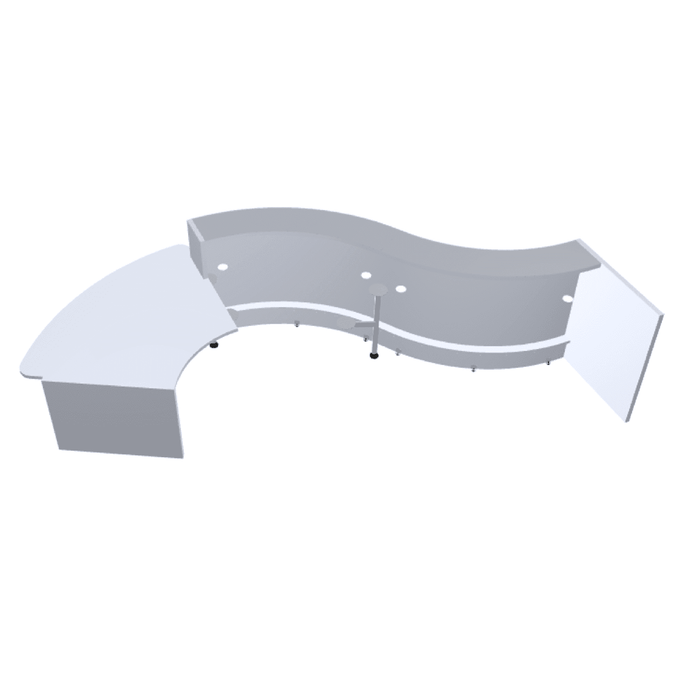 MDD Valde Modern Modular Reception Desk - Curved Low 172.6" x 64.5" LAV38L