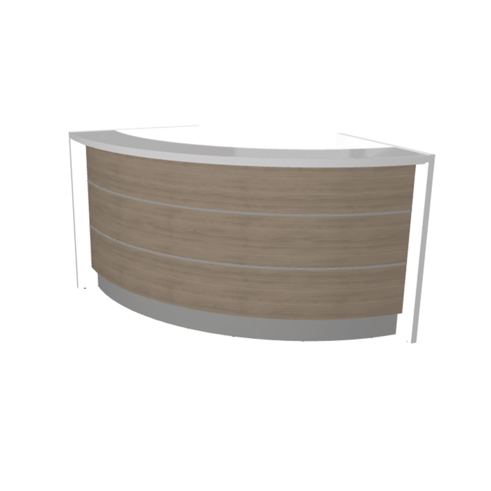 MDD Valde Modern Modular Reception Desk - Curved 91.2" x 45" LAV53L