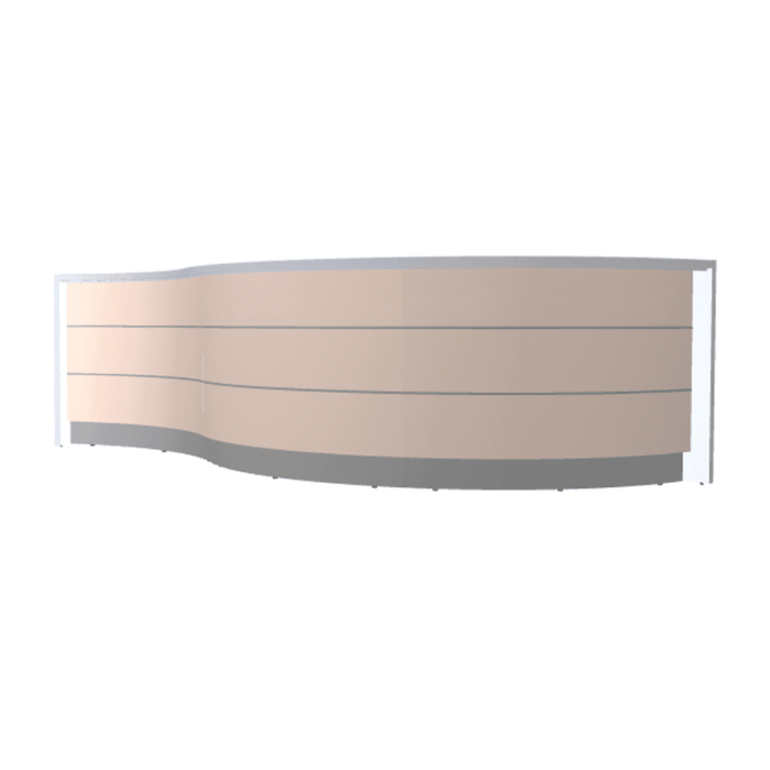 MDD Valde Modern Modular Reception Desk - Curved 165.3" x 64.1" LAV06L