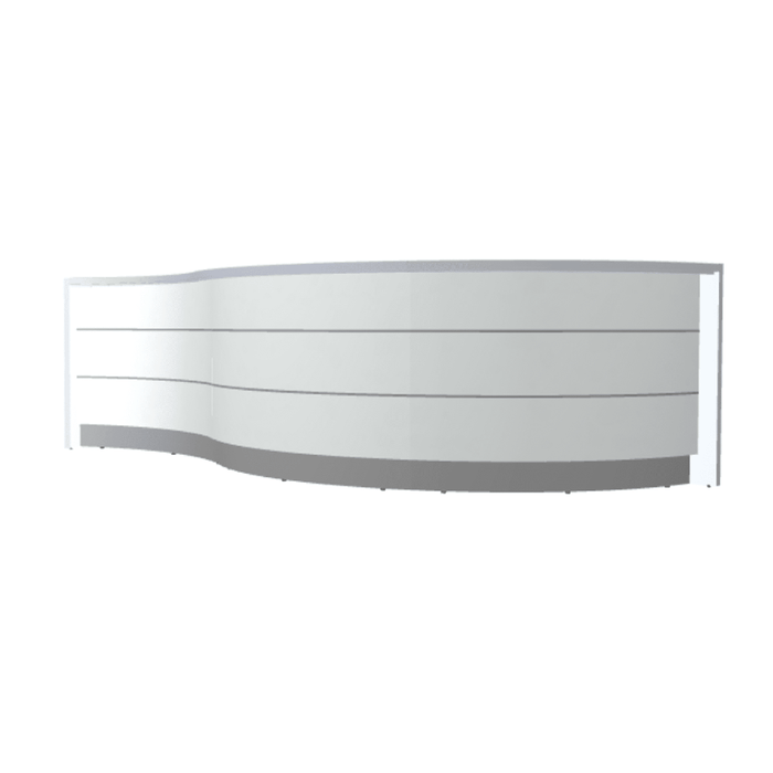 MDD Valde Modern Modular Reception Desk - Curved 165.3" x 64.1" LAV06L