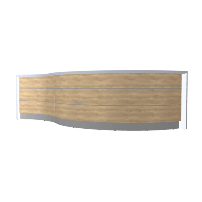 MDD Valde Modern Modular Reception Desk - Curved 165.3" x 64.1" LAV06L