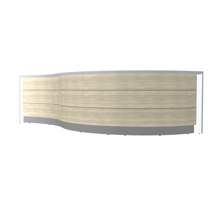 MDD Valde Modern Modular Reception Desk - Curved 165.3" x 64.1" LAV06L