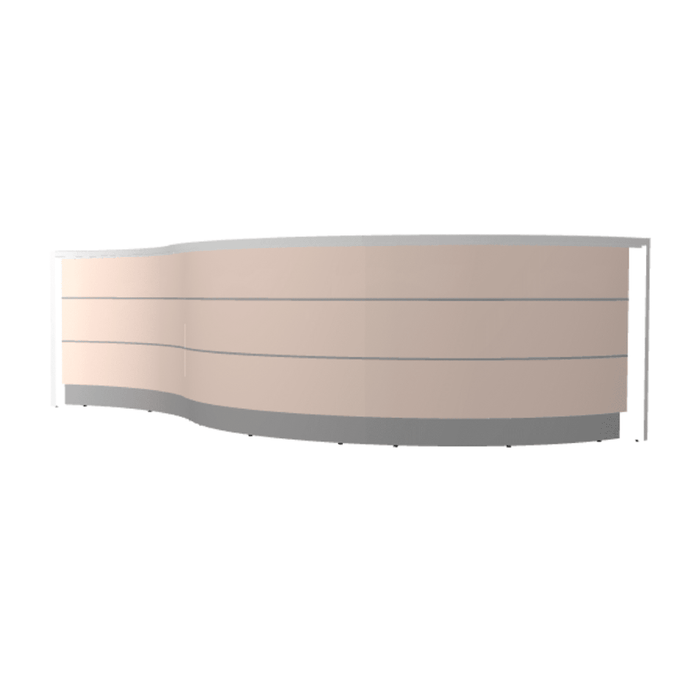 MDD Valde Modern Modular Reception Desk - Curved 165.3" x 64.1" LAV06L