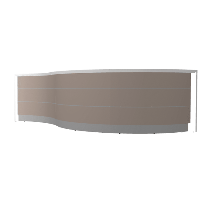 MDD Valde Modern Modular Reception Desk - Curved 165.3" x 64.1" LAV06L