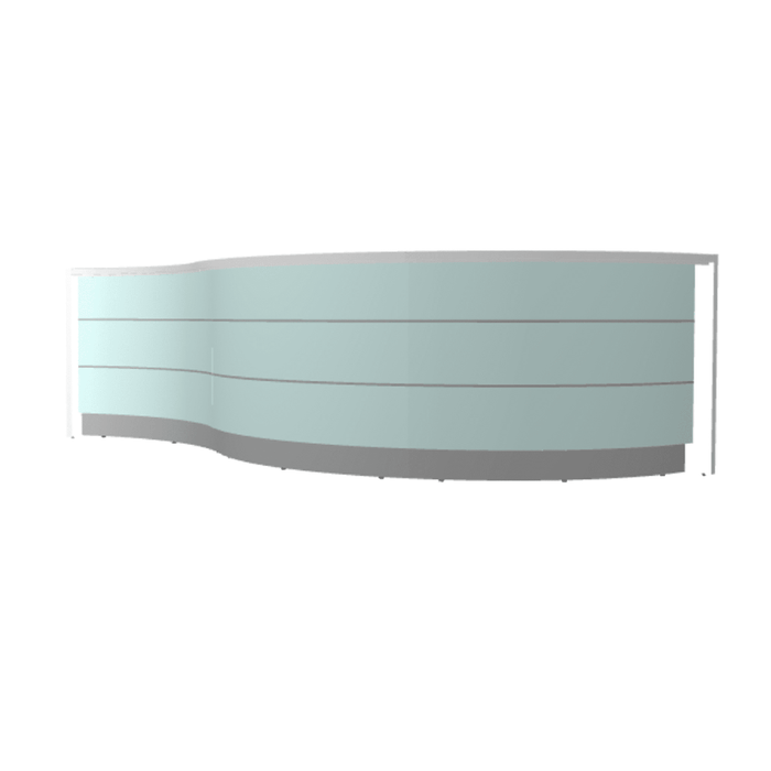 MDD Valde Modern Modular Reception Desk - Curved 165.3" x 64.1" LAV06L