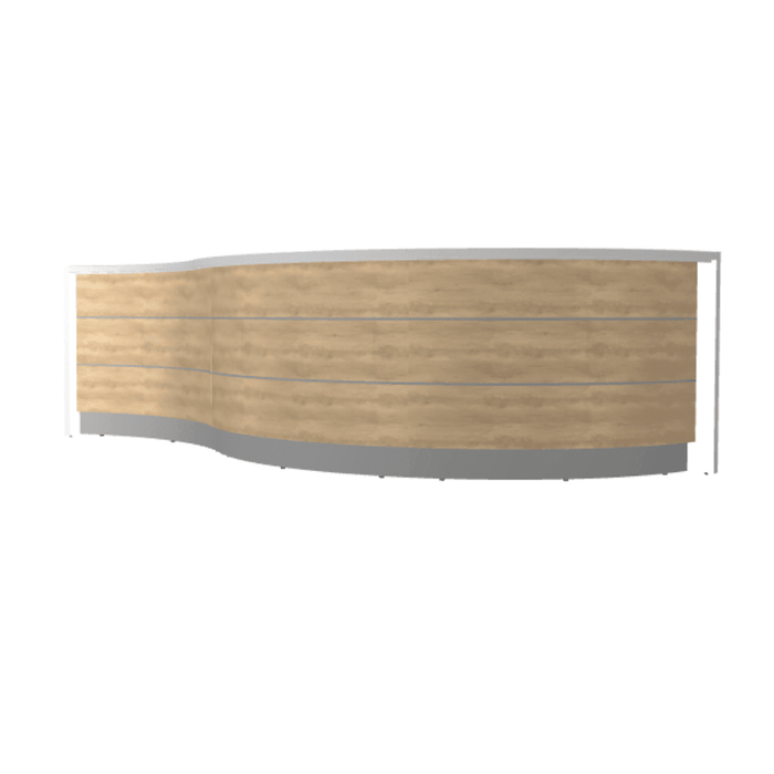 MDD Valde Modern Modular Reception Desk - Curved 165.3" x 64.1" LAV06L