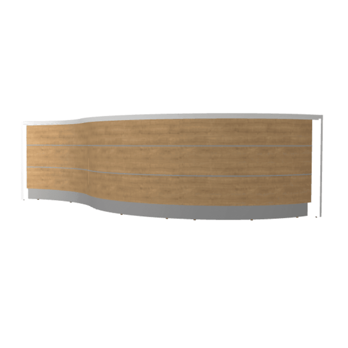 MDD Valde Modern Modular Reception Desk - Curved 165.3" x 64.1" LAV06L