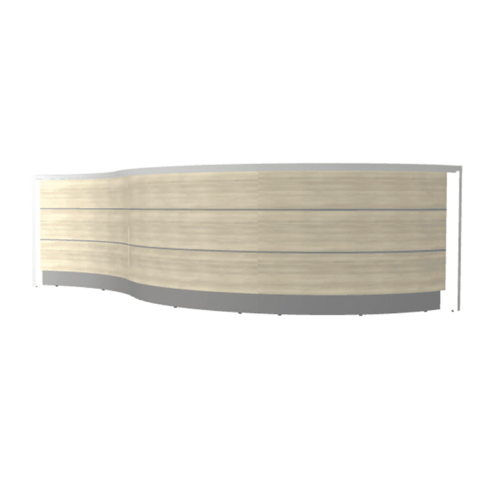 MDD Valde Modern Modular Reception Desk - Curved 165.3" x 64.1" LAV06L